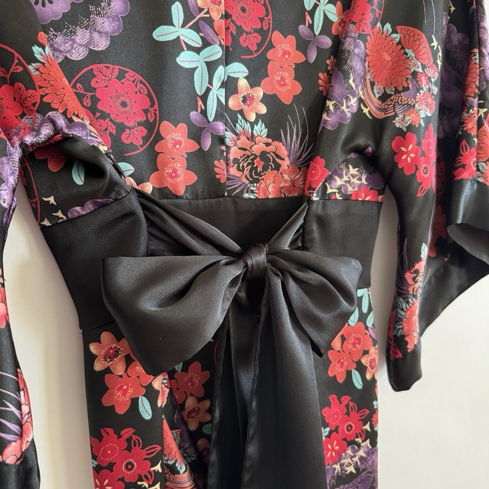 Bisou Bisou Vintage 90s Y2k Babydoll Foral Asian Inspired Top 12 Rachel Monica - Picture 4 of 10